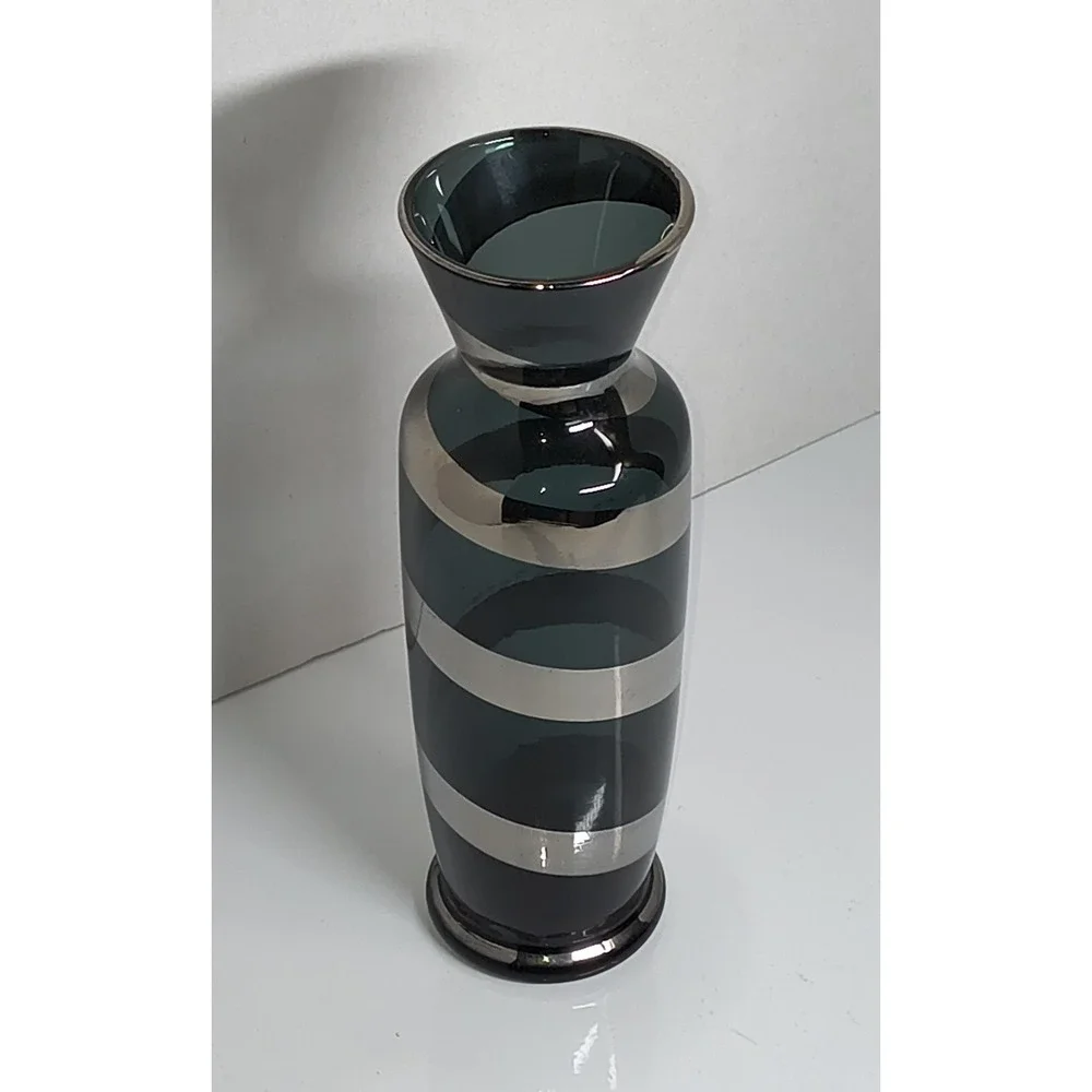 Vintage Enesco Japan MCM‎ Grey Smoke Silver Swirl 8